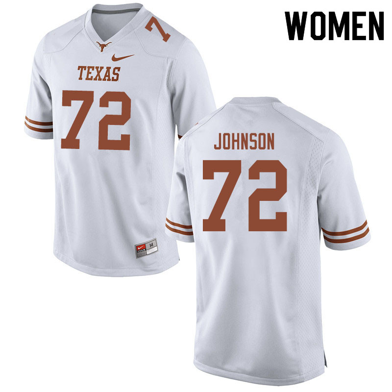 Women #72 Tyler Johnson Texas Longhorns College Football Jerseys Sale-White